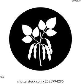 Soybean logo. Isolated soybean on white background