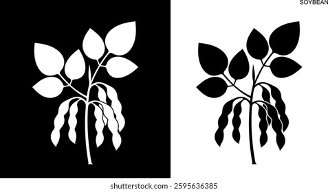 Soybean logo. Isolated soybean on white background