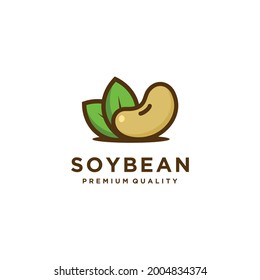 Soybean logo template design. Health Food icon vector illustration