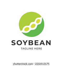 Soybean logo template design. Health Food icon vector illustration