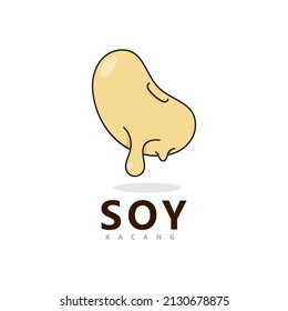Soybean Logo vector template design. Healthy Food simple vector illustration