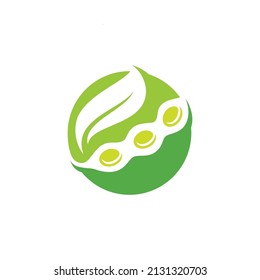 Soybean Logo vector template design. Healthy Food simple vector illustration