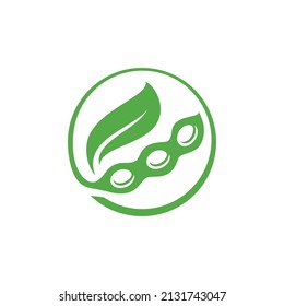 Soybean Logo vector template design. Healthy Food simple vector illustration