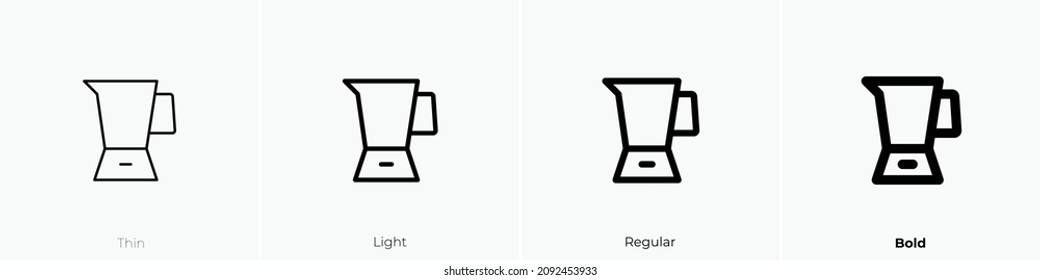 soybean milk maker icon. Thin, Light Regular And Bold style design isolated on white background