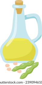 Soybean Oil illustration vector design flat