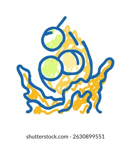 soybean oil liquid yellow doodle icon sketch vector. soybean oil liquid yellow sign. isolated symbol illustration