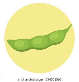 Soybean Plant Soy Flat Design Vector Icon Isolated On Circle