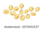 Soybean seeds isolated on white background.