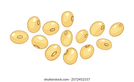 Soybean seeds isolated on white background.