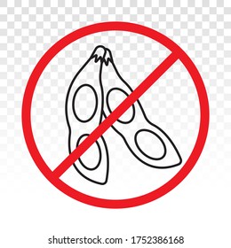 Soybean or soya free food allergy product labels - line art icon for apps or websites