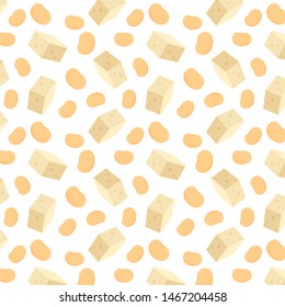 Soybean and tofu pattern wallpaper. free space for text. background. backdrop.