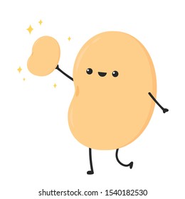 Soybean vector. Soybean character design. Soybean on white background. free space for text.