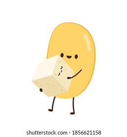 Soybean vector. Soybean character design. Soybean and tofu vector.