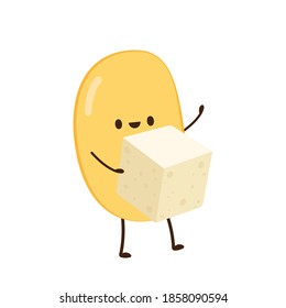 Soybean vector. Soybean character design. Soybean and tofu vector.