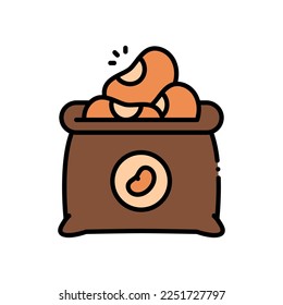Soybean vector icon Fill Color style.Can be use for wedding invitation, card design and background design