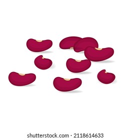 Soybeans or common beans and piles of beans are isolated natural foods. Pile of legume pods, soybean seeds agricultural plants, vector illustration