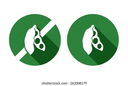 soybeans food allergy green vector icon on white background