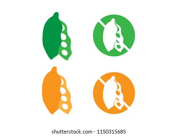 Soybeans food allergy vector. Agriculture allergy sign
