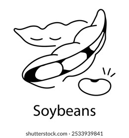 Soybeans icon in doodle style 

