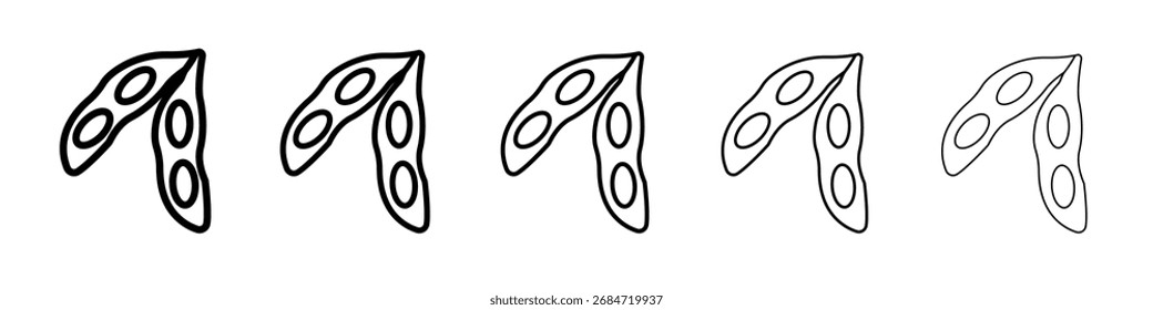 Icono de soja Ilustración plana Set Logo