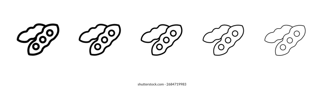 Icono de soja Ilustración plana Set Logo
