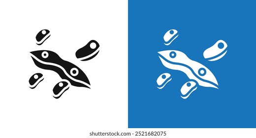 soybeans icon Flat vector set outline