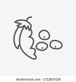 Soybeans icon line symbol. Isolated vector illustration of icon sign concept for your web site mobile app logo UI design.