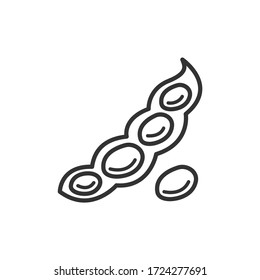 Soybeans line icon. Vector Illustration.