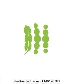 Soybeans vector icon Isolated abstract green color beans logo. Nature element logotype. Agricultural organic product sign. Harvesting vector illustration