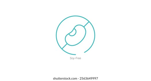 Soy-Free Badge Vector Icon for Healthy and Allergy-Safe Foods