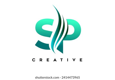 SP sp alphabet letter logo design idea concept for business or personal brand identity icon Vector Illustration.