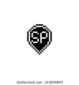 Design-Konzept für kreative Buchstaben des SP-Zeichens in hochwertigem professionellem Design, das gut in allen Printmedien drucken kann