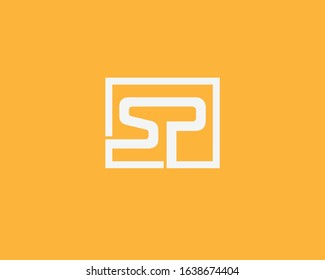 SP sp enclosed alphabet monogram initial design logo
