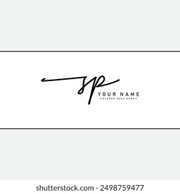 Handgeschriebenes SP-Logo - Vektor-Logo-Vorlage für Beauty-, Mode- und Fotografie-Unternehmen
