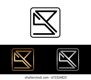 SP initial box shape Logo designs template