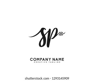 SP Initial Handwriting Logo Template Vector