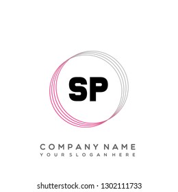 SP Initial Handwriting logo template vector