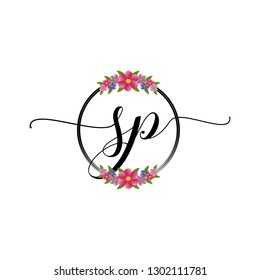 SP Initial Handwriting logo template vector