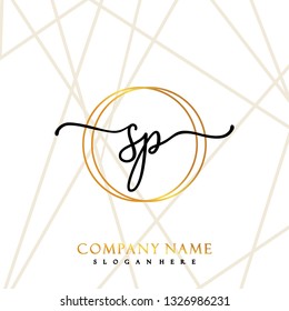SP Initial Handwriting logo template vector