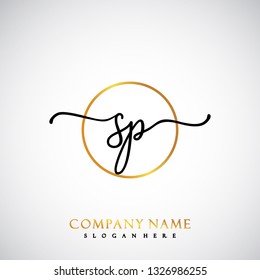 SP Initial Handwriting logo template vector