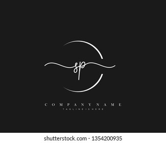 SP initial handwriting logo template vector