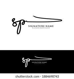 Sp Initial Letter Handwriting Signature Logo Stock Vector (Royalty Free ...