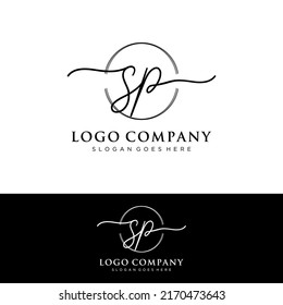 Sp Initial Letters Handwriting Signature Logo Stock Vector (Royalty ...