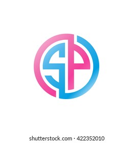 SP initial letters looping linked circle logo pink blue