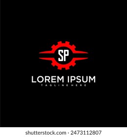 SP initial monogram for automotive logo design vector