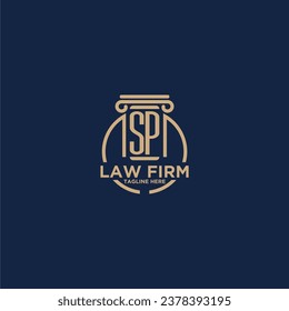 SP initial monogram for law firm with creative circle line