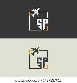 SP Initial Monogram Logo mit quadratischem Stil Design.