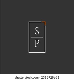 SP initial monogram logo for technology with square style design