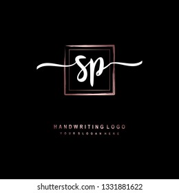 SP initial signature logo. handwriting logo template vector,