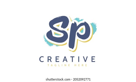 SP Initials, handwriting logo vector